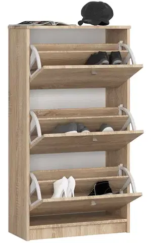 Ak furniture Botník Marienne 60 cm - 3 dvířka dub sonoma