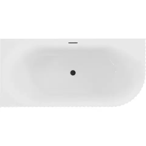 MEXEN/S Gia volně stojící rohová vana reliéf levá 150 x 75, bílá lesk, sifon a přepad černá 52701507500L-70