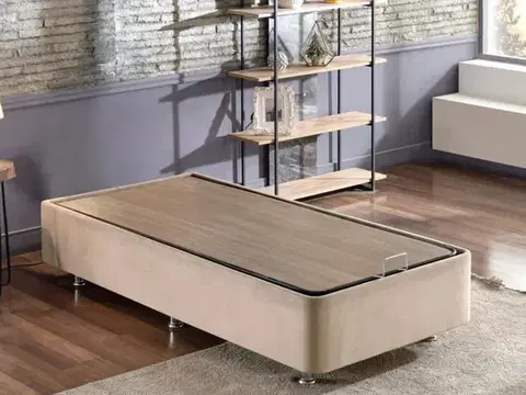 Rám jednolůžkové postele s čelem Polo - Light Brown (100 x 200)