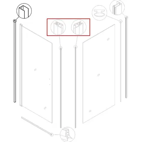 Magnetické těsnění pro sprchovou kabinu Kerra "Hera" 104020463