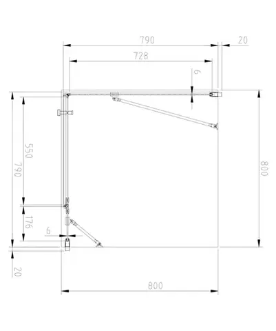 OMNIRES MANHATTAN čtvercový sprchový kout s křídlovými dveřmi, 80 x 80 cm chrom / transparent /CRTR/ MH8080CRTR