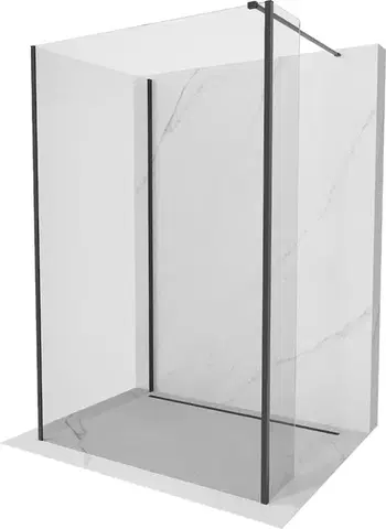 MEXEN/S Kioto Sprchová zástěna WALK-IN 110 x 110 x 30, transparent, černá 800-110-110-221-70-00-030