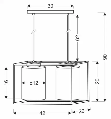 Závěsná lampa LURI 2x40W E27 černá se zlatými stínidly, moderní stropní svítidlo do obývacího pokoje a kuchyně, loftový styl, elegantní minimalismus