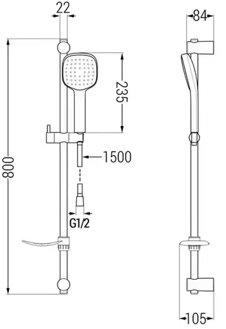 MEXEN/S DF33 posuvný sprchový set, chrom 785334582-02