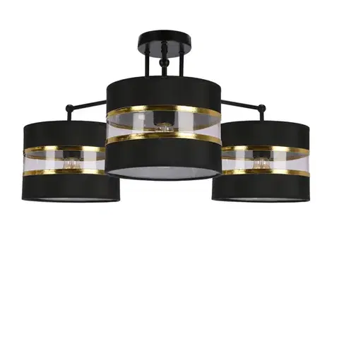 Závěsná lampa Andy černá, e27, stínidlo černé+zlaté