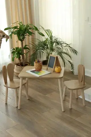Kid's Table Set Bunny One Chair Set - Brown