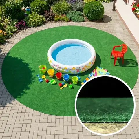 Betap, Umělá tráva pod bazén Sporting s nopy KRUH (vhodný jako bazénová podložka) – na ven i na doma, 500x500 kruh (složené ze 2 půlkruhů), zelená, exteriér