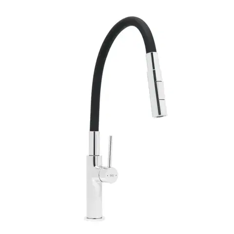 Dřezová baterie SAT se silikonovým ramínkem černá/chrom SATBSD290C2F SATBSD290C2F
