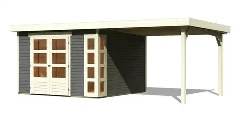 Dřevěný zahradní domek KERKO 6 s přístavkem 240 Lanitplast