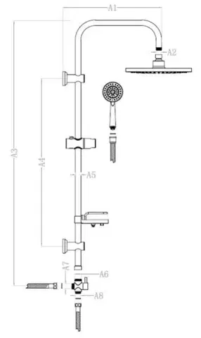 INVENA Sprchový sloup CORSO AU-23-001-C