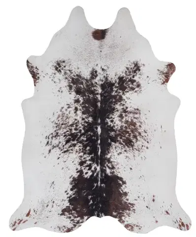 Obsession, Kusový koberec Toledo 191 brown white, 155x190 tvar kožešiny, bílá, hnědá, obývací pokoj