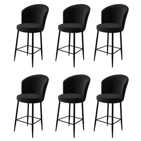 Bar Stool Set (6 Pieces) Fora - Black