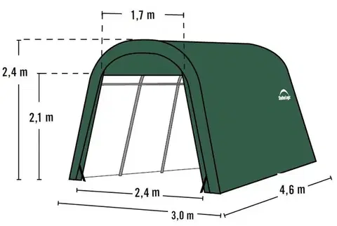 Náhradní plachta pro garáž 3 x 4,6 m zelená Dekorhome
