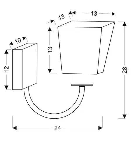 Nástěnná lampa 1xE27 24cm SCHUBERT černá
