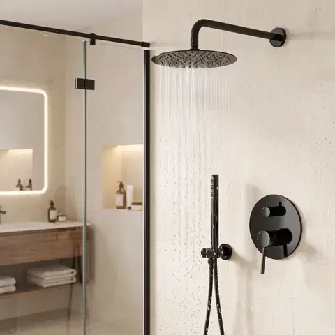REA Podomítková sprchová sada Lungo Black Metallic + BOX REA-P4420