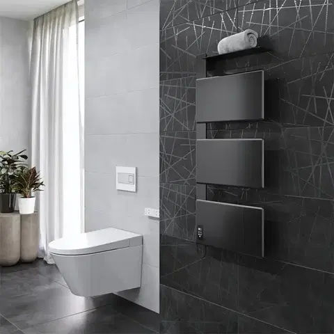 Mereo Elektrický sušák ručníků, 2 moduly, černý MT81B