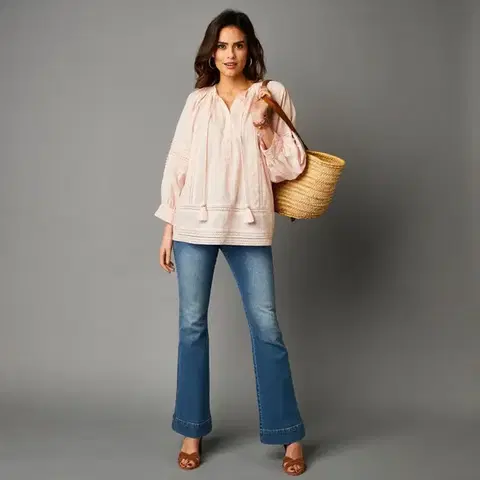 Boho oversize halenka s macramé