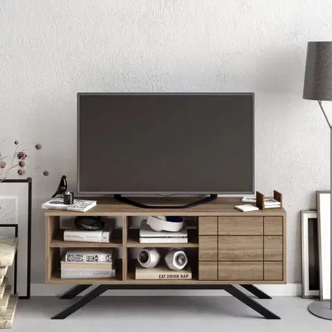 TV stolek North - Black, Walnut
