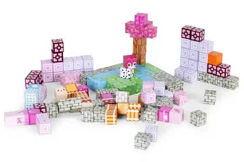 MULTISTORE Magnetická stavebnice MAGIC PRINCESS WORLD 140 ks růžová