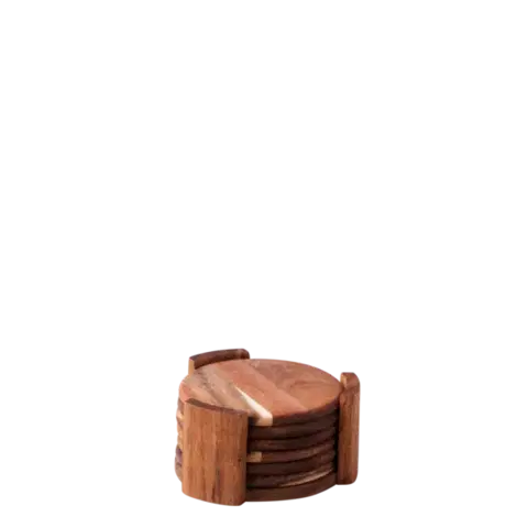 Podložky ve stojanu set 7 ks o 11,8 cm – FLOW Wooden - 593717