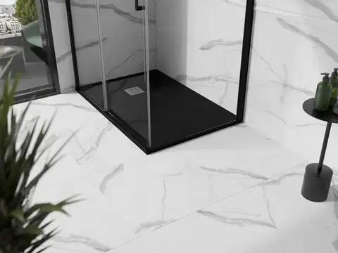 MEXEN Stone+ sprchová vanička obdélníková 130x70, černá 44707013
