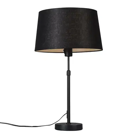Stolní lampa černá s stínítkem černým 35 cm nastavitelná - Parte