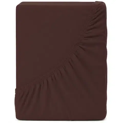 4Home Jersey prostěradlo IDEAL tmavě hnědá, 90–100 x 200 cm, 90–100 x 200 cm
