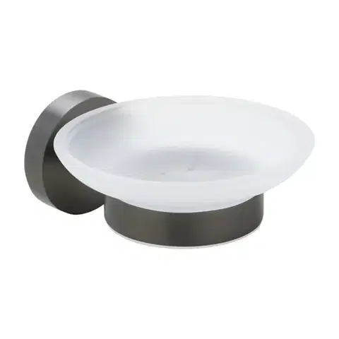 SAPHO X-ROUND GUN METAL mýdlenka, mléčné sklo, gun metal XR803GM