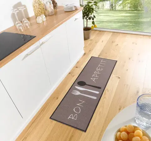 Hanse Home, Běhoun Cook & Clean 105724 Brown White, 50x150, hnědá, kuchyně