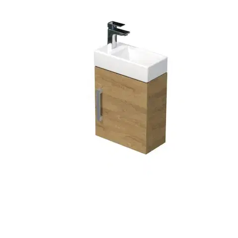 Koupelnová skříňka s umyvadlem SAT Cube Way 1 40x47,5x20 cm dub Hickory mat CUBE320401DDH CUBE320401DDH