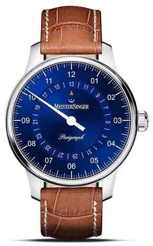 MeisterSinger Perigraph 38mm BM1108 - Světle hnědý kožený řemínek