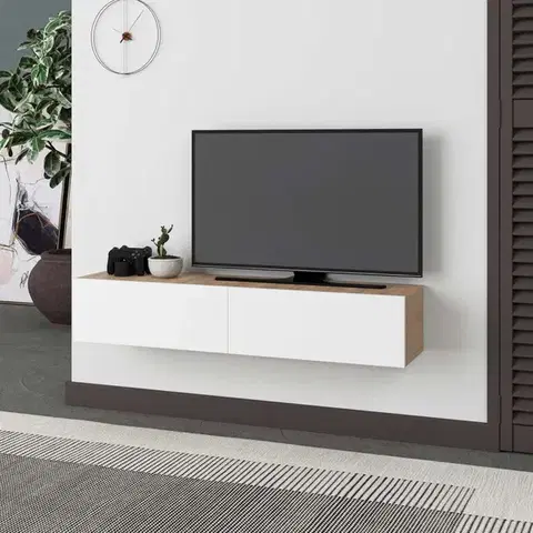 TV stolek Francy 135 - Sapphire Oak, White