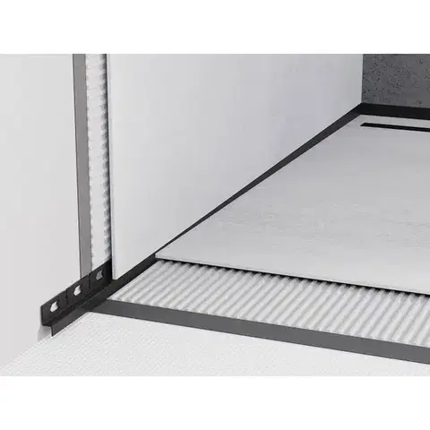 MEXEN Line-B spádová lišta nástěnná 120 cm levá, černá 187002120L