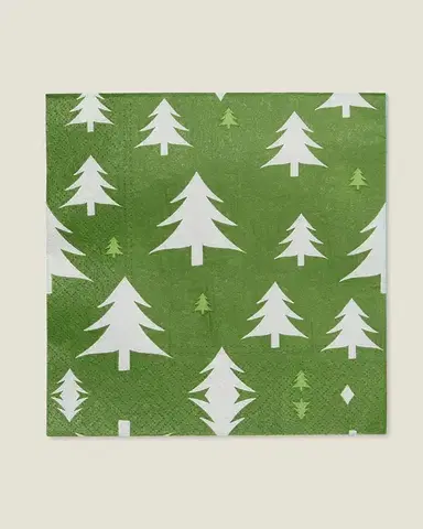 Vánoční ubrousky Green Trees I 20 szt.