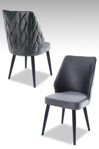 Sada židlí (4 kusy) Pufi - Grey, Black
