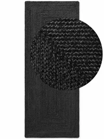 Hanse Home, Běhoun Juno 106324 Black, 80x200, černá, chodba / předsíň