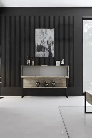 Komoda Luxe - Travertine, Black