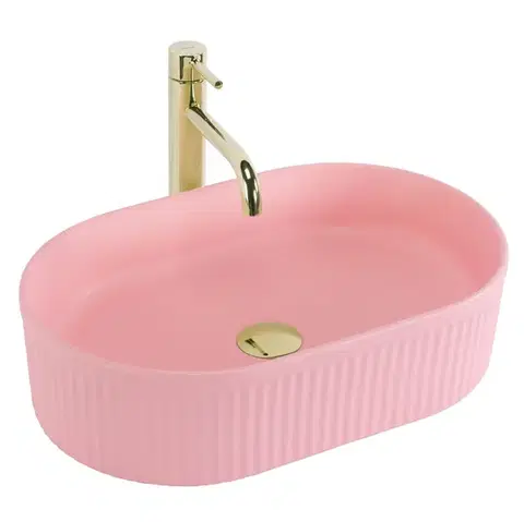REA Umyvadlo na desku Vanda Bubble Gum Matt 49x31 REA-U6376
