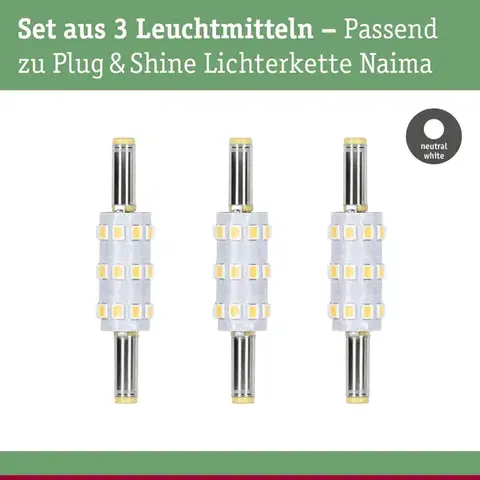 PAULMANN Plug & Shine LED náhradní moduly do řetězu Naima 3ks sada 4000K 100lm