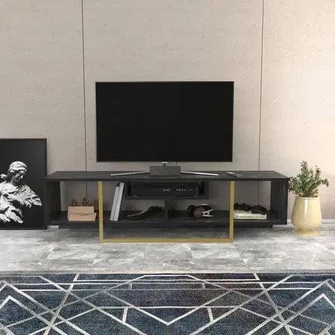 TV stolek Asal 150 - Black, Gold