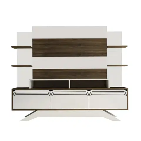 Televizní stěna Delpi Walnut and White