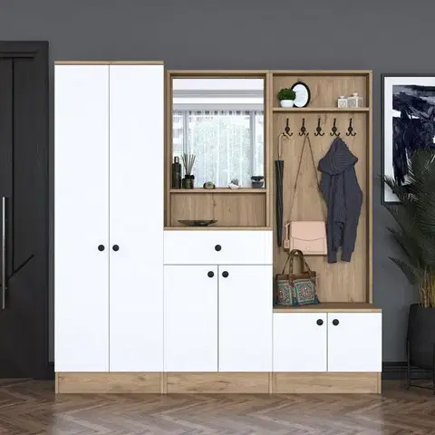 Předsíňová sestava Pome White and Walnut II