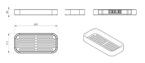 Gedy OUTLINE polička do sprchy, 241x30x111, chrom 3218