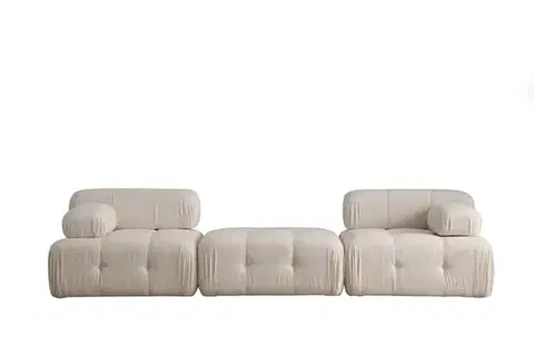 Trojmístná pohovka Doblo 3 Seater ( L1-Pouffe-1R) - Cream Bouclette