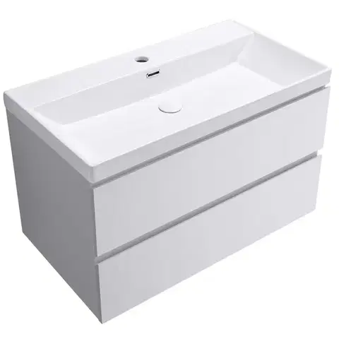 CERANO Koupelnová skříňka Carole bílá matná + keramické umyvadlo Viano bílá lesklá 100,9x53x46,4  CER-090411