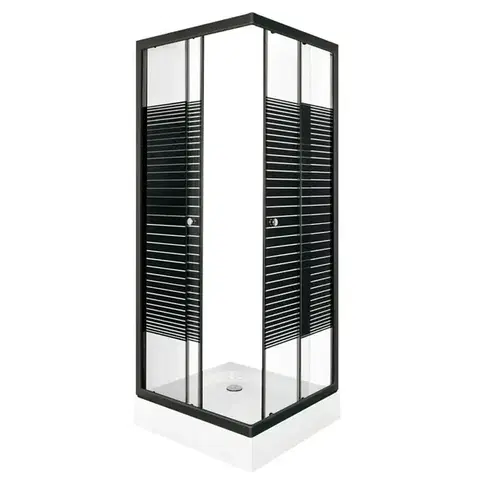 KERRA Sprchový kout Pico Black STR 90 s vaničkou 5907548116116