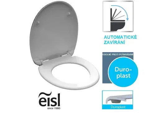 Eisl Duroplastové WC sedátko se zpomalovacím mechanismem SOFT-CLOSE MOSAIC GREY, ED82118 ED82118