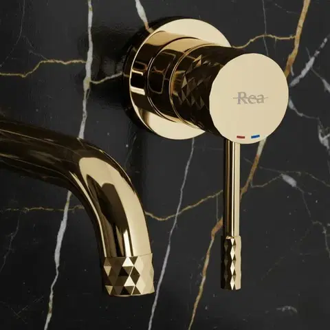 REA Podomítková umyvadlová baterie LUNGO Diamond Gold + BOX REA-B0539