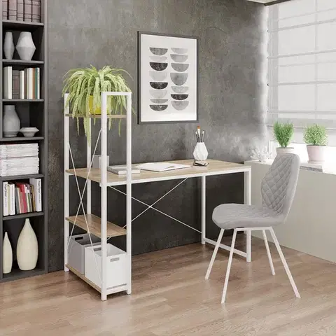 Stůl s regálem NARVIK B1 Halmar