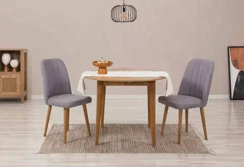 Jídelní set s rozkládacím stolem a židlemi (3 kusy) Vina 0701 - Atlantic Pine, Grey